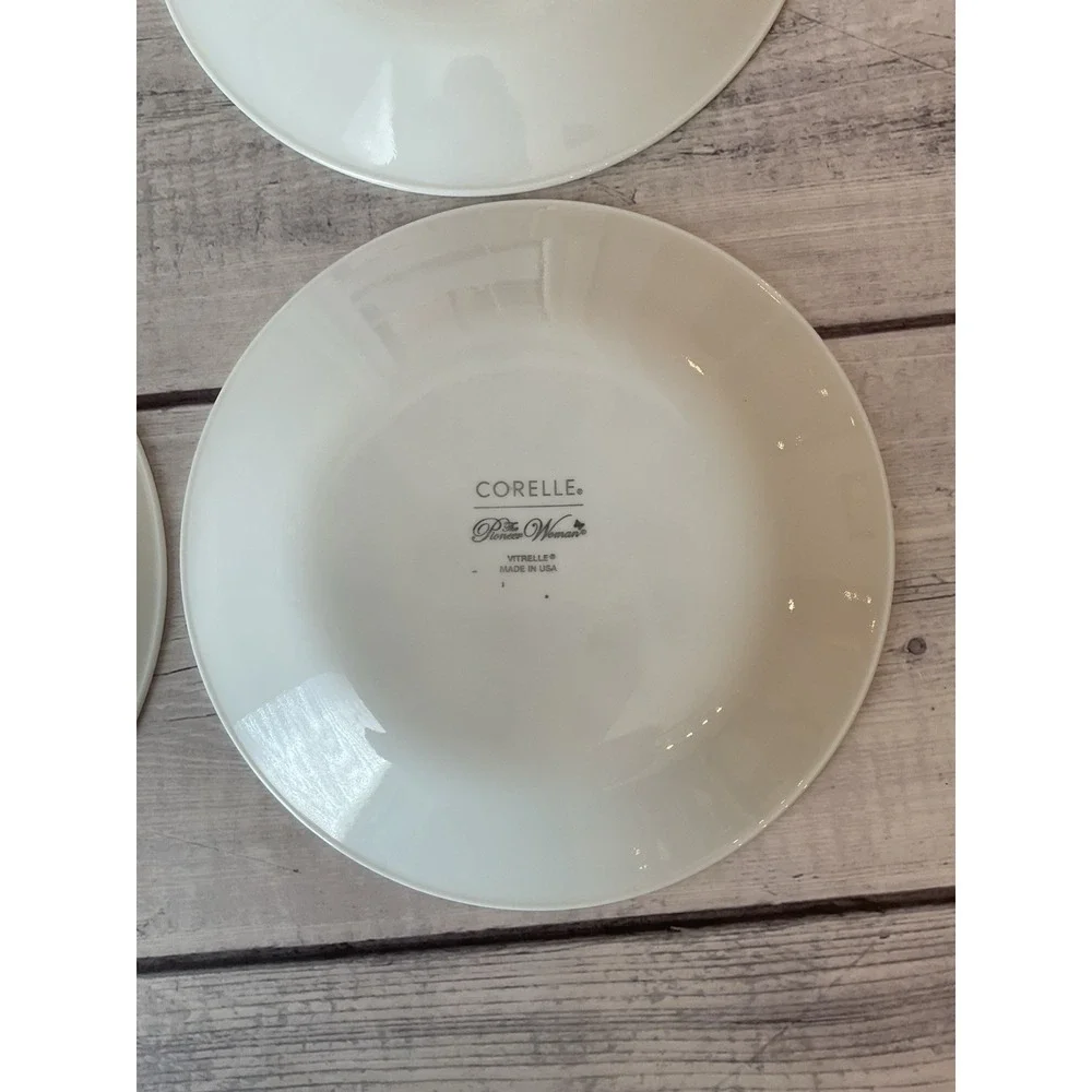 4 Pioneer Woman Corelle Evie‎ Blue Appetizer Bread Plates 6.75